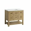 James Martin Vanities Breckenridge 36in Single Vanity, Light Natural Oak w/ 3 CM Ethereal Noctis Top 330-V36-LNO-3ENC